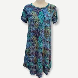 Lularoe feather print hi‎ low carly dress xxs